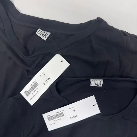 Bundle OAK Side Pleat Box Maxi Dress & Tube Tee Black Cotton XS/S Basic Neutral - Picture 9 of 12